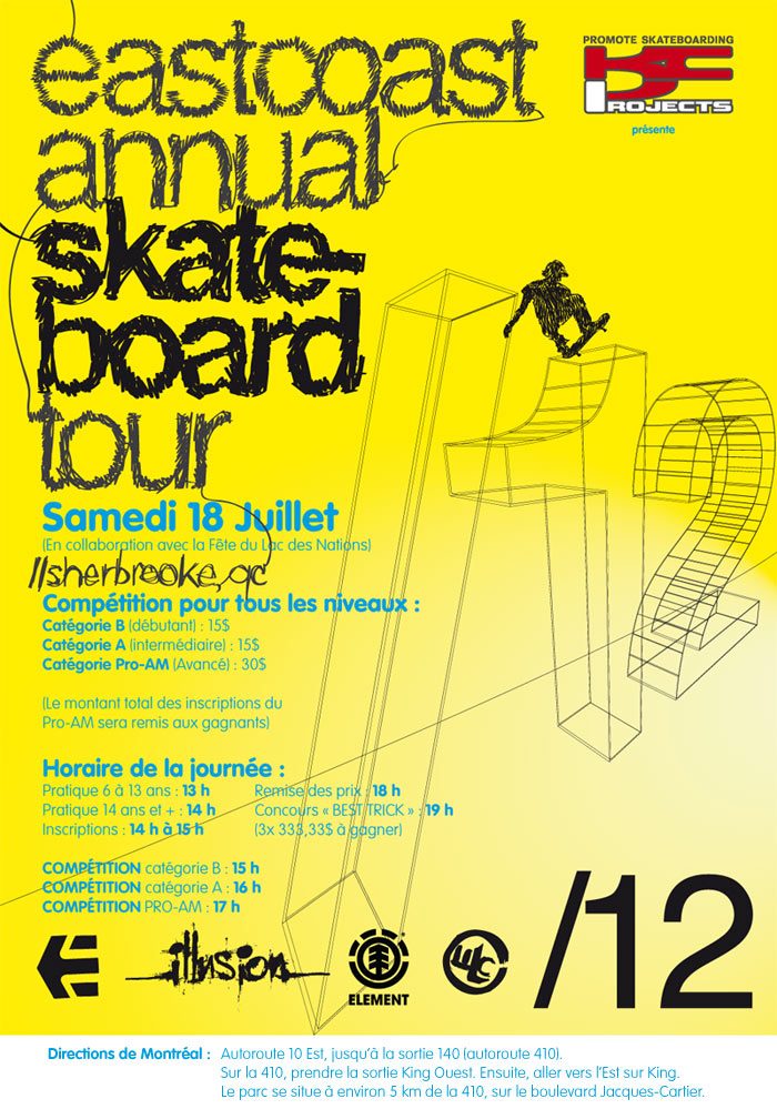 East Coast Annual Skateboard Tour poster, Sherbrooke