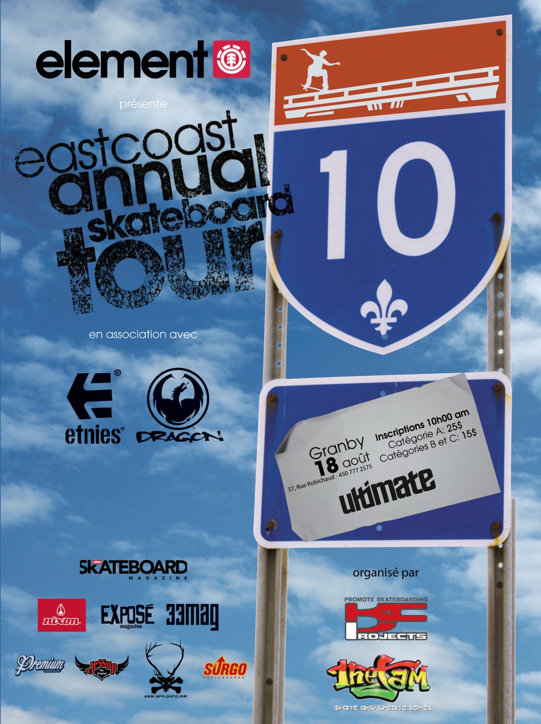 East Coast Annual Skateboard Tour poster, Granby