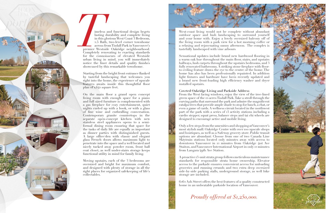 Listing brochure spread, Ash Street