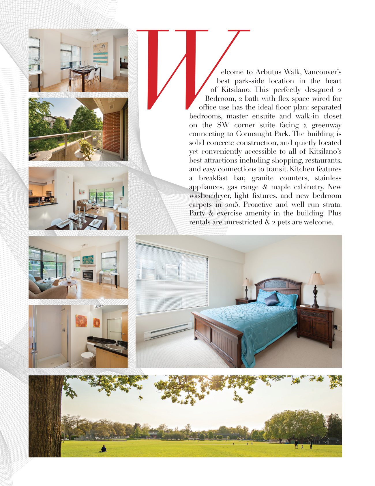 Listing brochure interior, Arbutus Walk