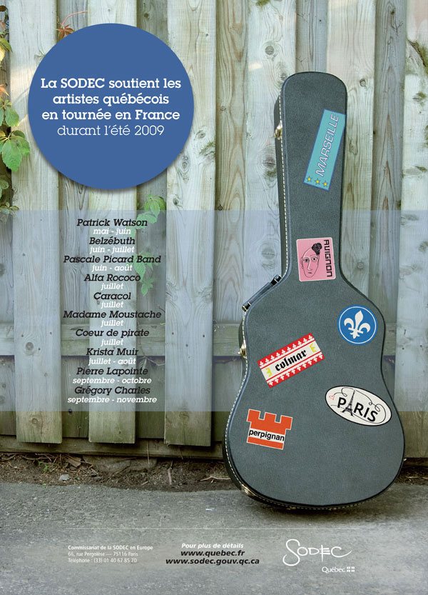 Print ad, Quebec artists on tour in France
