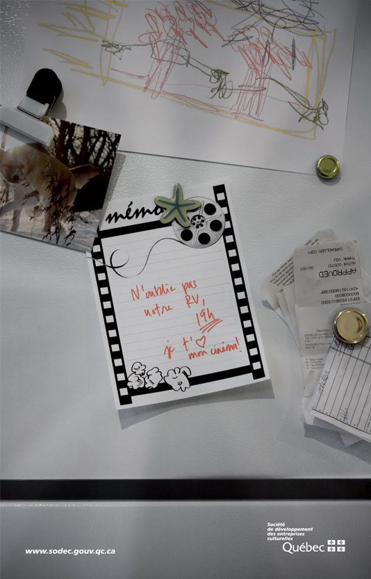 Print ad, film memo board
