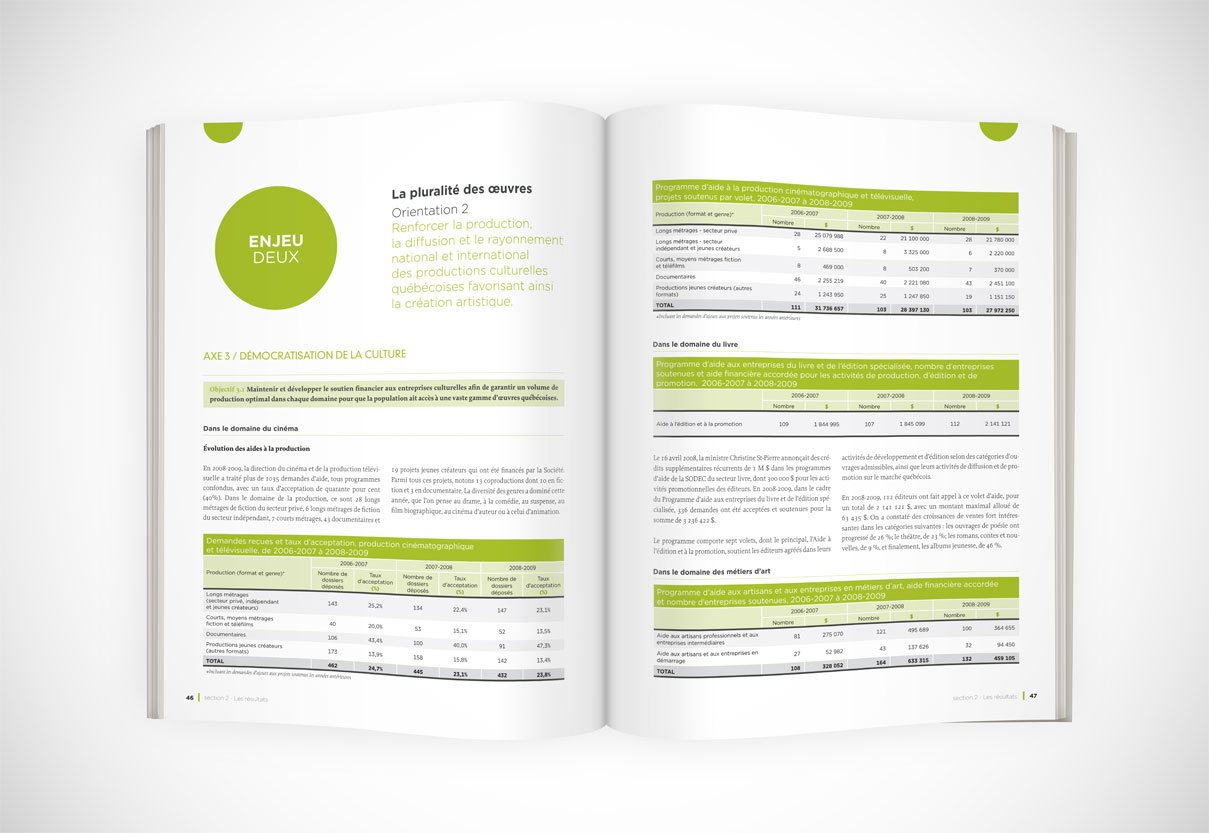 Annual report 2008–2009, financial tables